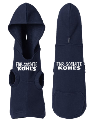 KLM Fur-Sociate Pet Hoodie Navy