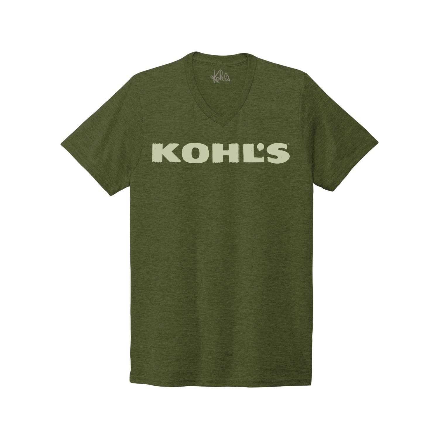 KLM Brush Logo V-neck Tee Olive