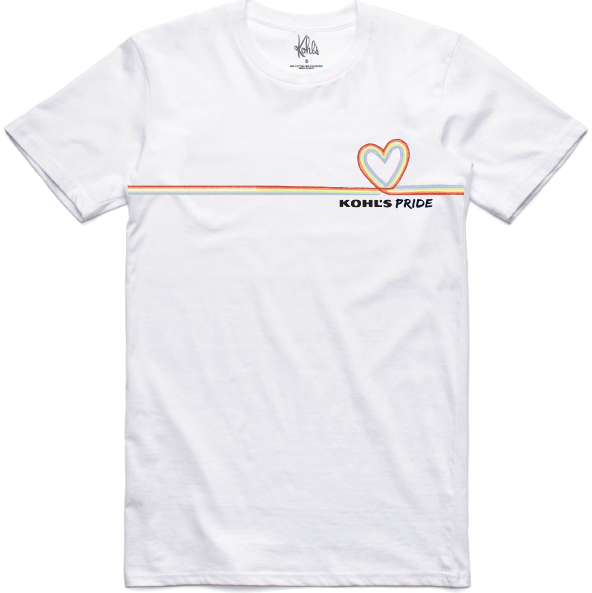 KOHL'S PRIDE HEART TEE- WHITE