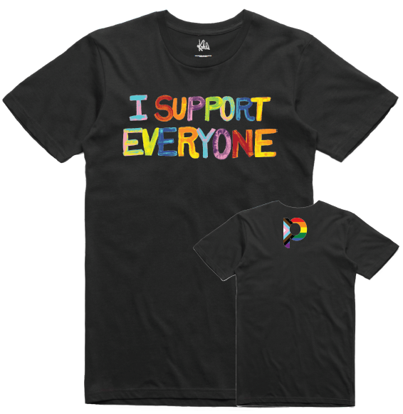 KOHL'S I SUPPORT EVERYONE TEE- BLACK