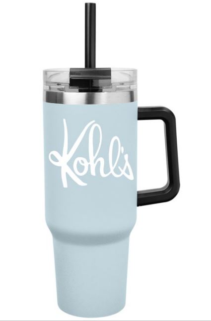 Kohl's Script Logo Stainless Steel Tumbler Light Blue