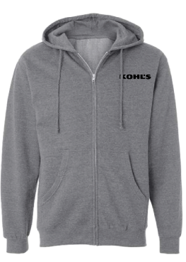 KLM Brush Logo Full Zip Hoodie Gunmetal Heather