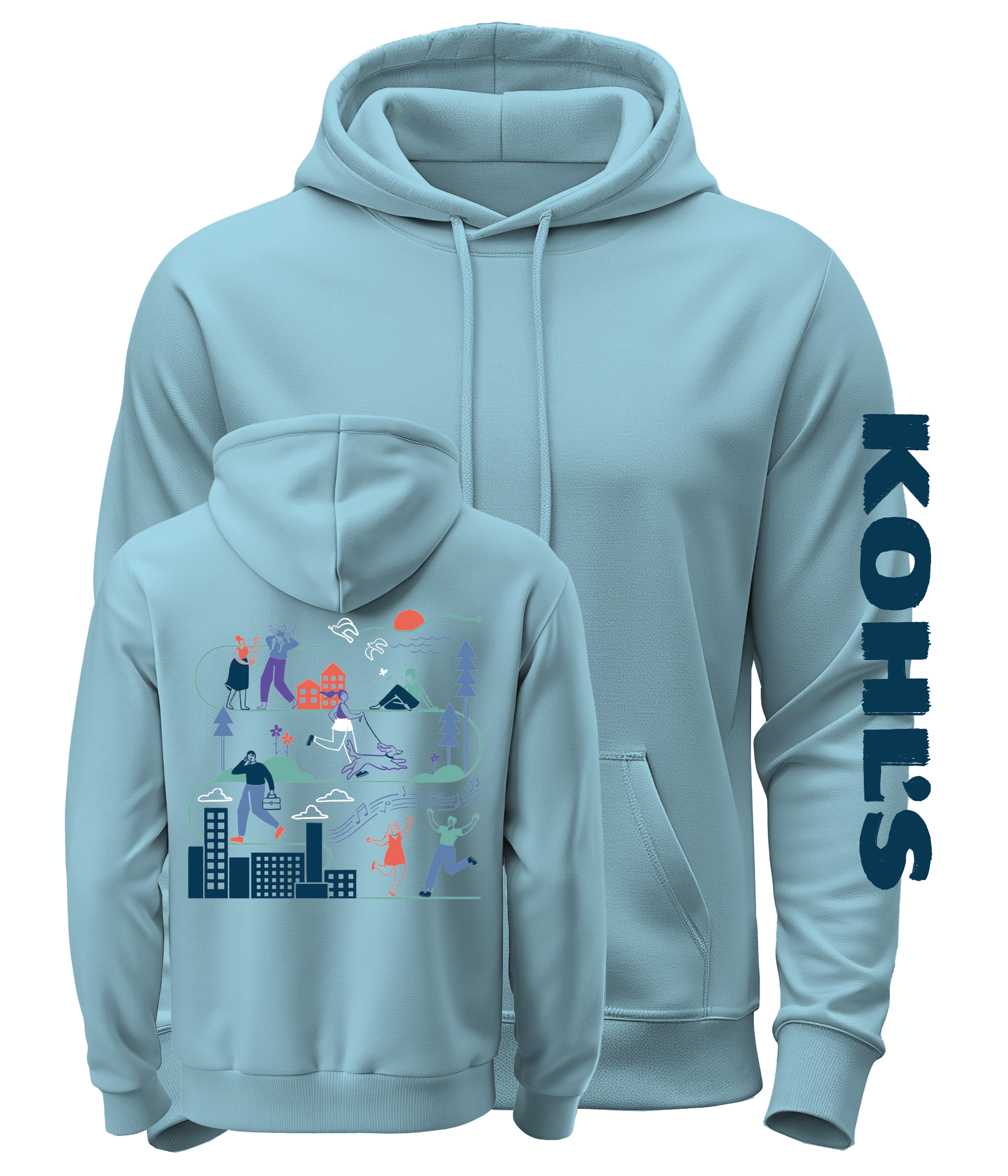 KOHL'S CALIFORNIA MODEL HOODIE BLUE AQUA