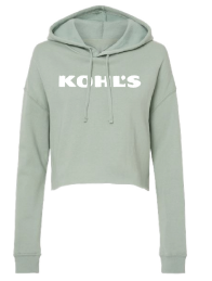 KLM Brush Logo Crop Hoodie Sage