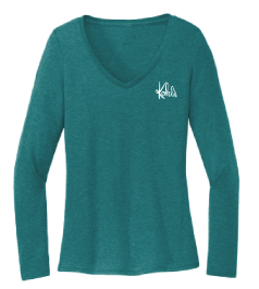 KLM Script Logo Women's LS Heathered Teal